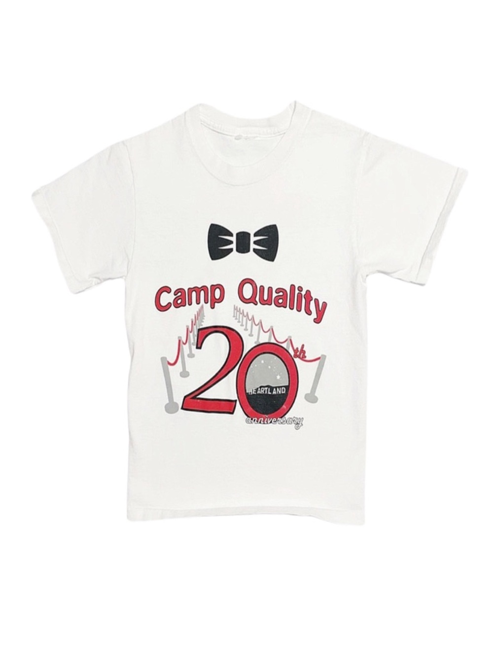 CAMP QUALITY Boy's White Graphic Short Sleeve Shirt Size 7/8